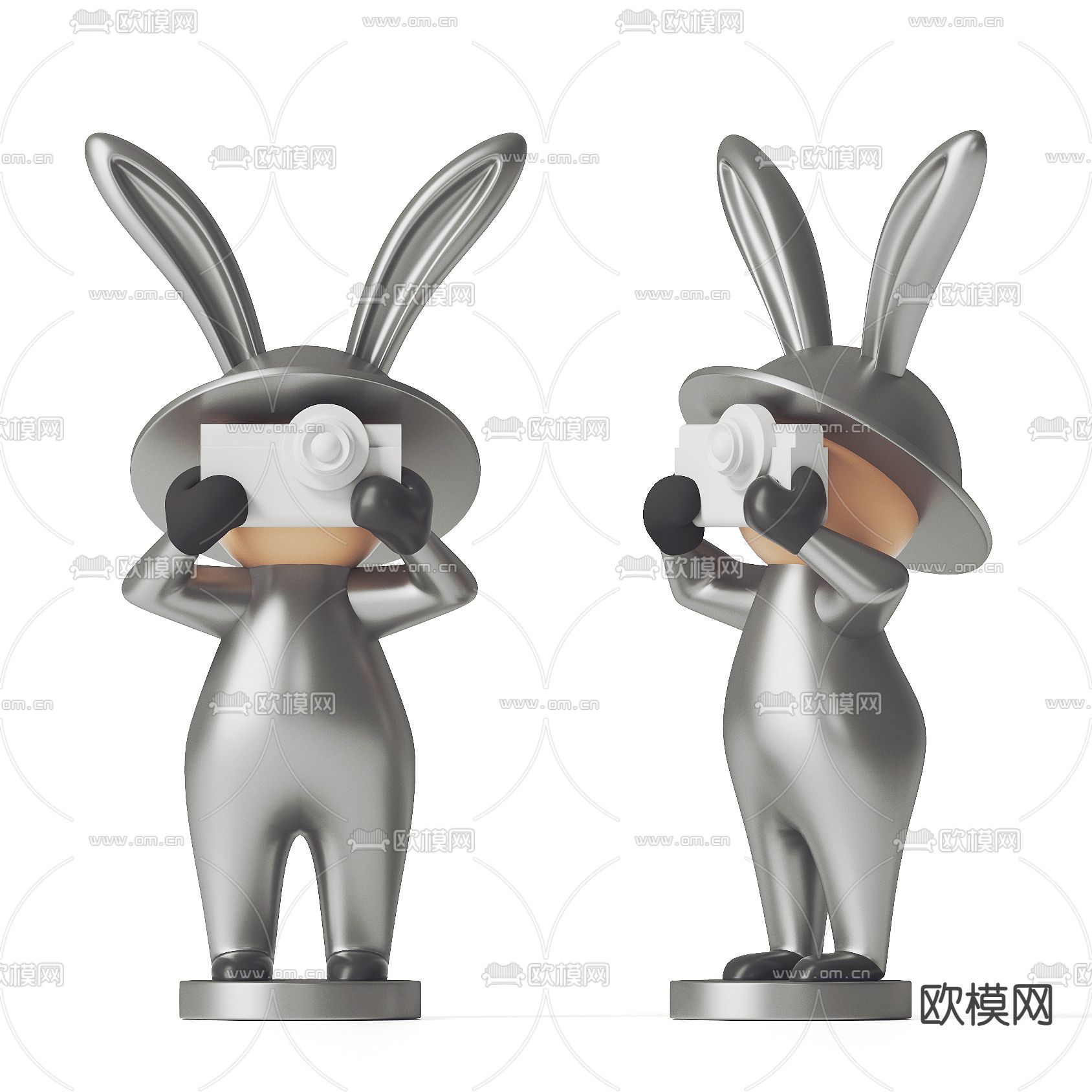 兔子摆件 卡通公仔 潮玩3d模型下载