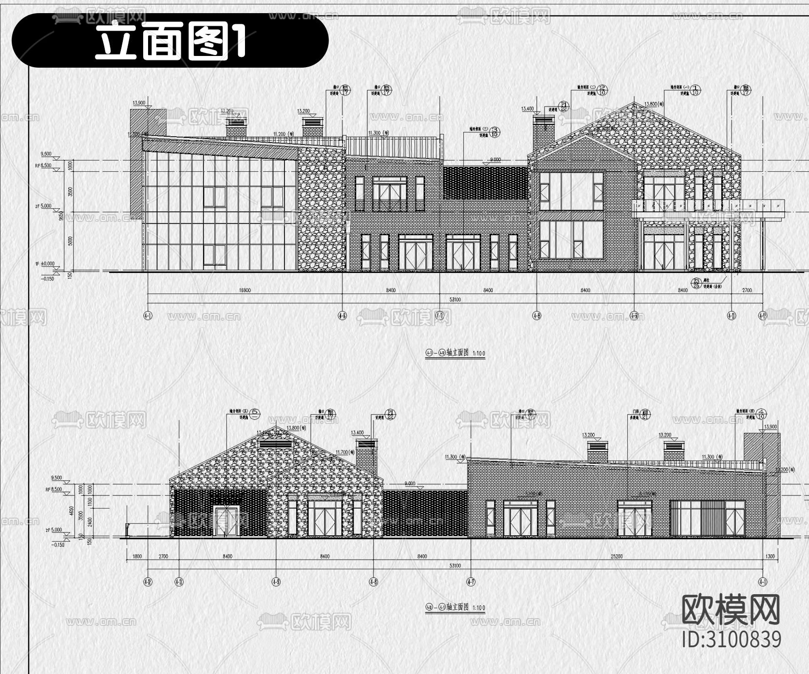 民宿酒店建筑CAD施工图下载（渲染图4）