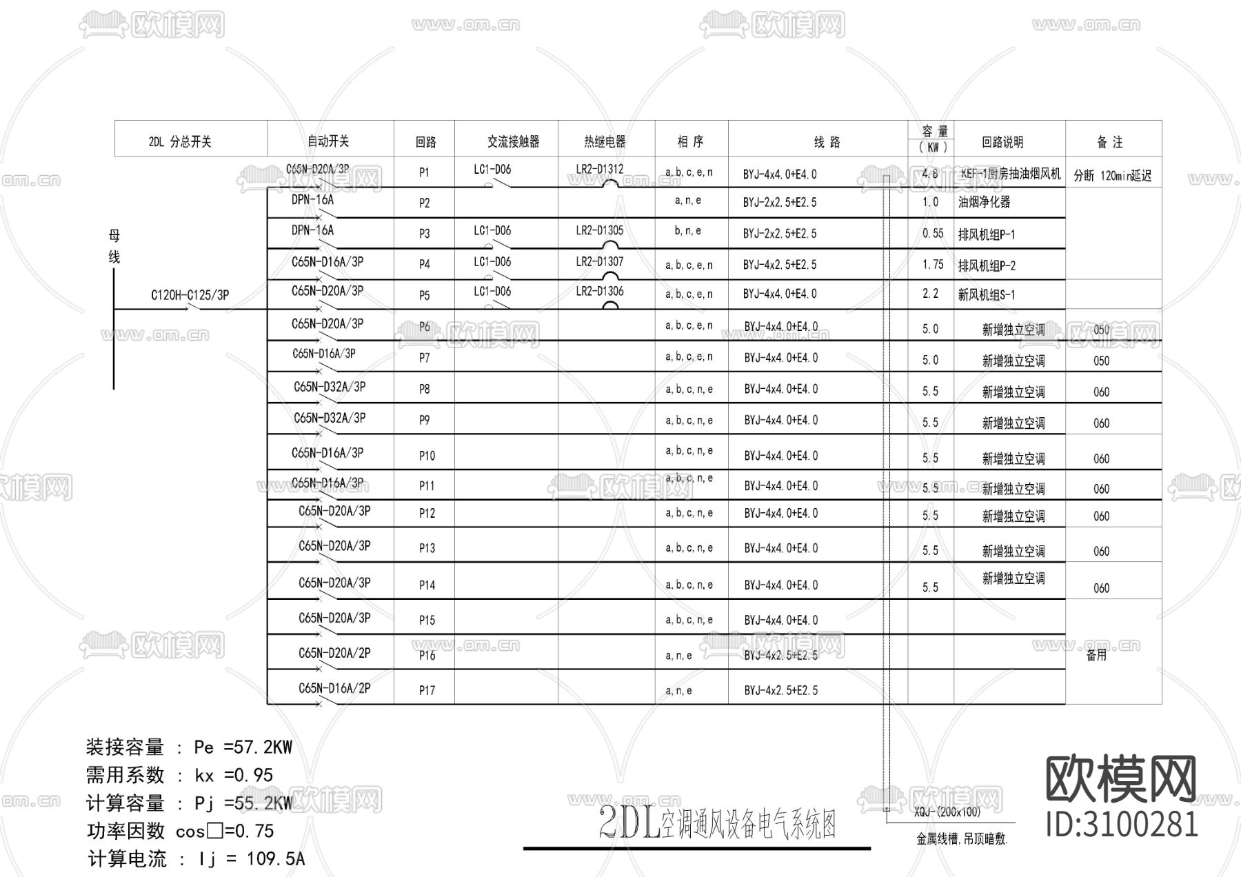 漢堡店電氣目錄設(shè)計(jì)說(shuō)明系統(tǒng)圖下載（渲染圖3）