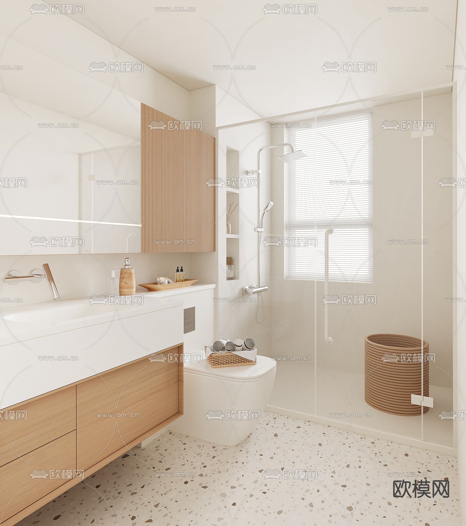 日式卫生间 浴室 洗手间3d模型下载