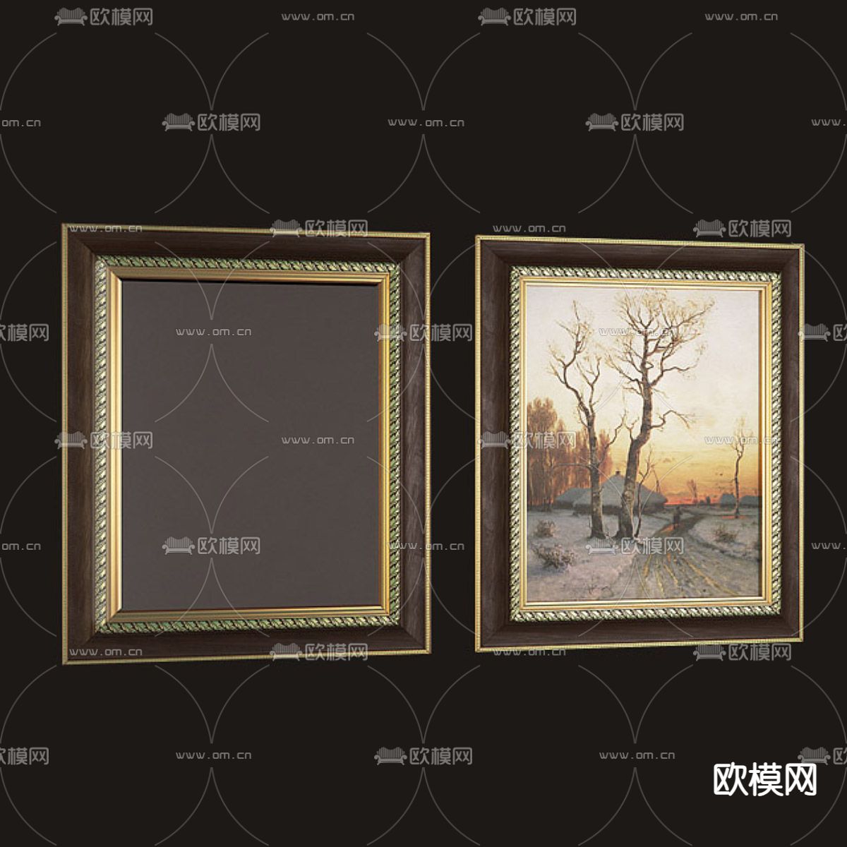 欧式装饰画 挂画3d模型下载