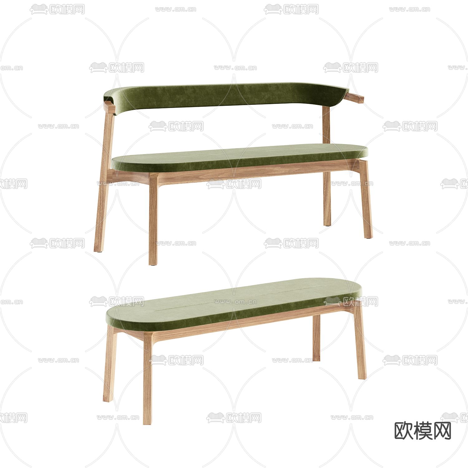 现代凳子 长凳 条凳3d模型下载