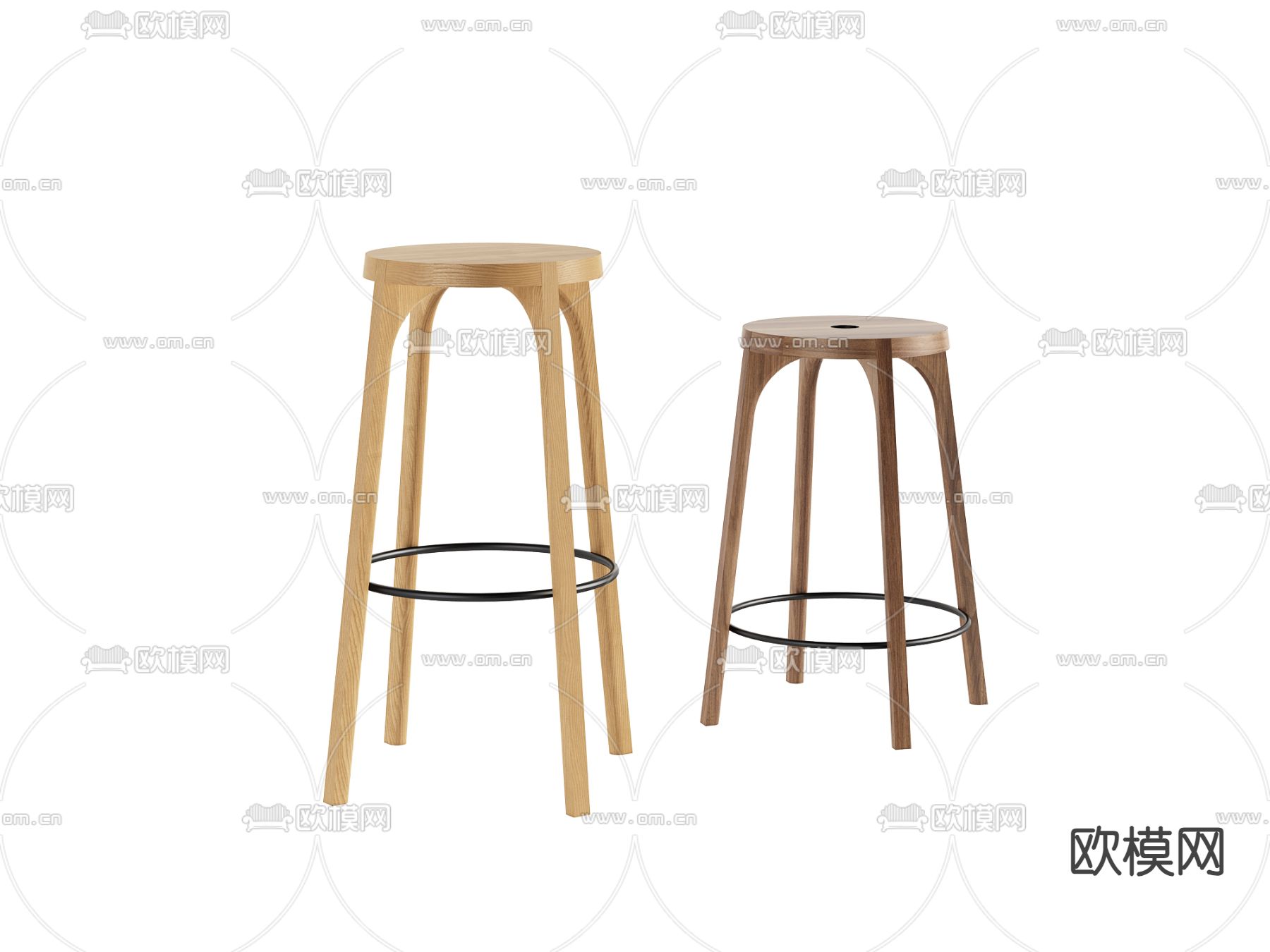 现代吧凳 圆凳 吧椅3d模型下载
