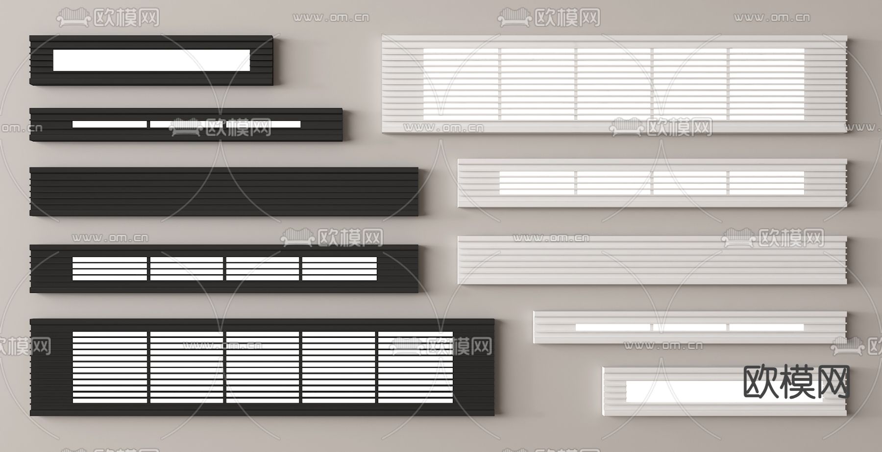 格栅灯 空调出风口 排气口3d模型下载