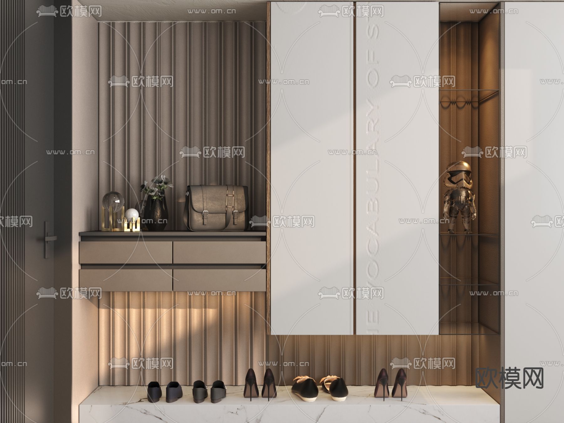 玄关鞋柜3d模型下载