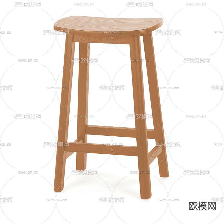 原木风吧椅 吧凳 高脚凳3d模型下载（渲染图2）
