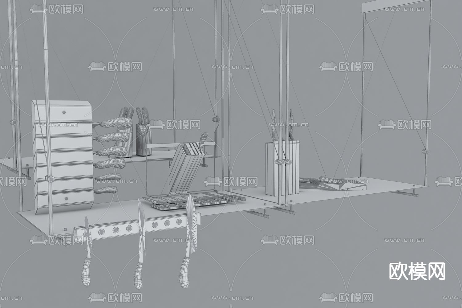 厨房刀具3d模型下载（渲染图2）