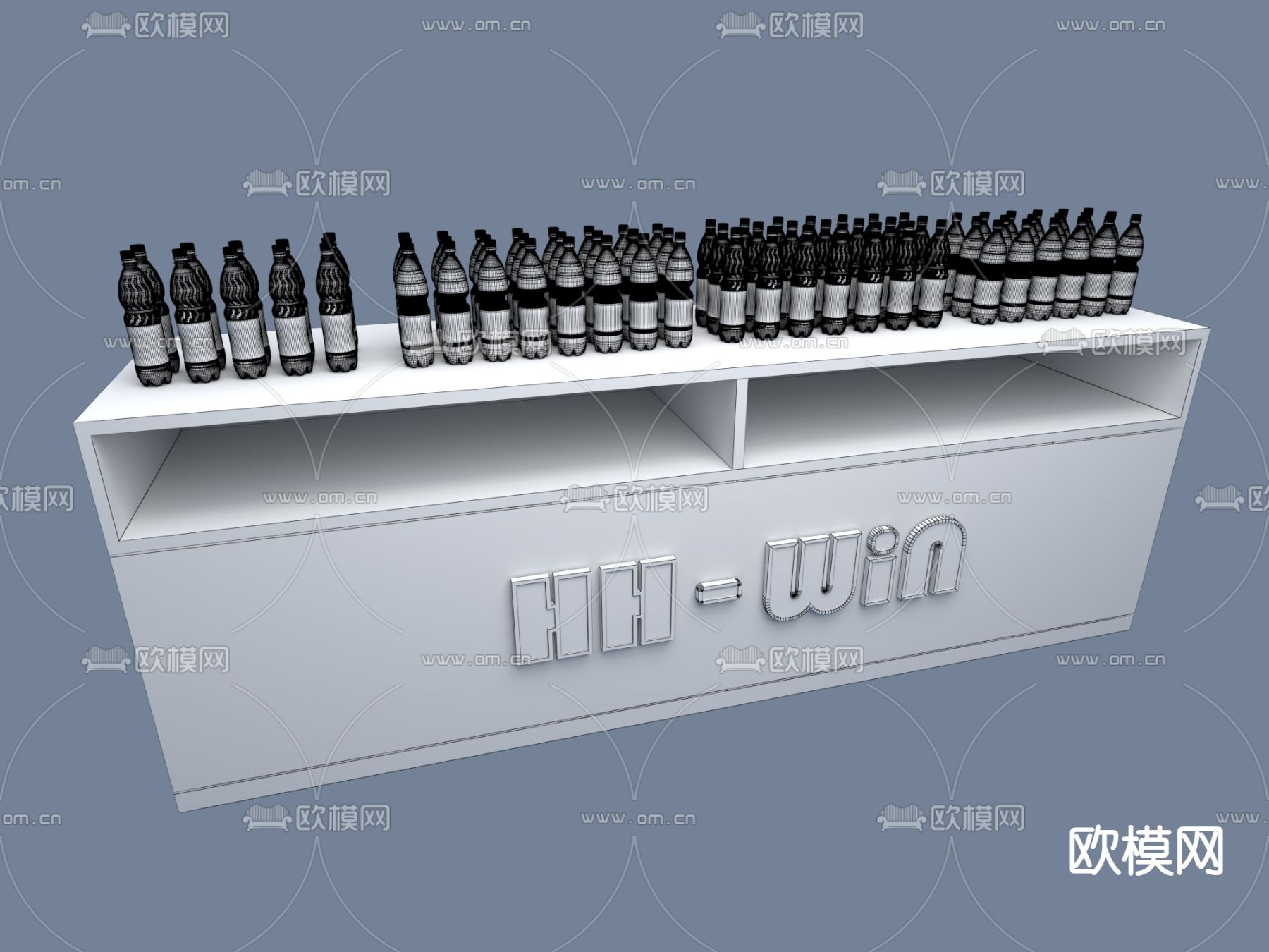 活动茶歇区 酒水展示柜3d模型下载（渲染图2）