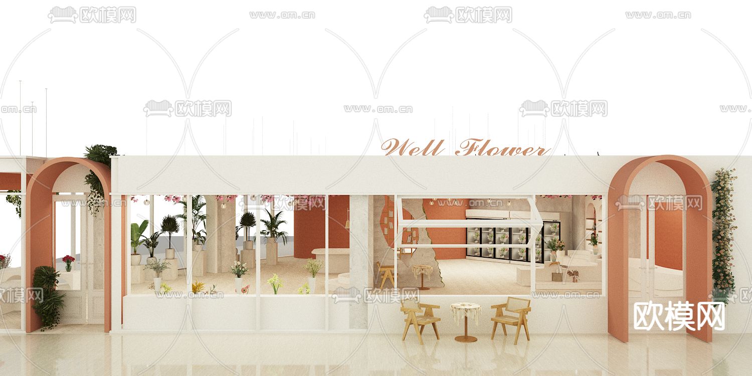 现代花店 花艺店3d模型下载（渲染图3）