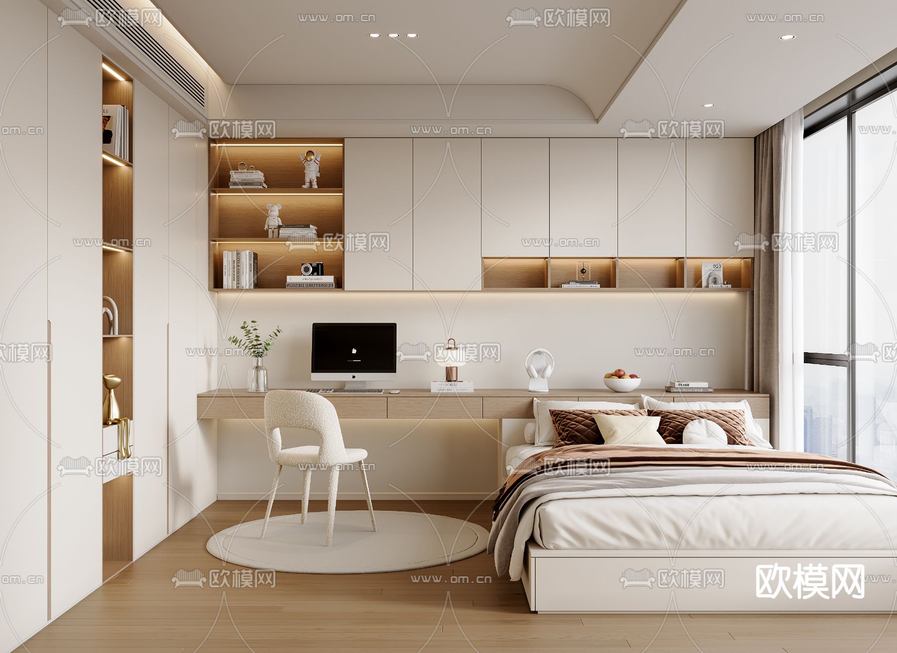 榻榻米卧室 次卧3d模型下载