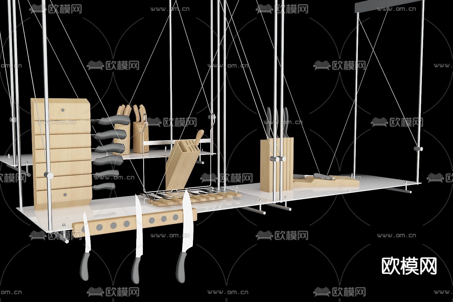 厨房刀具3d模型下载（渲染图1）
