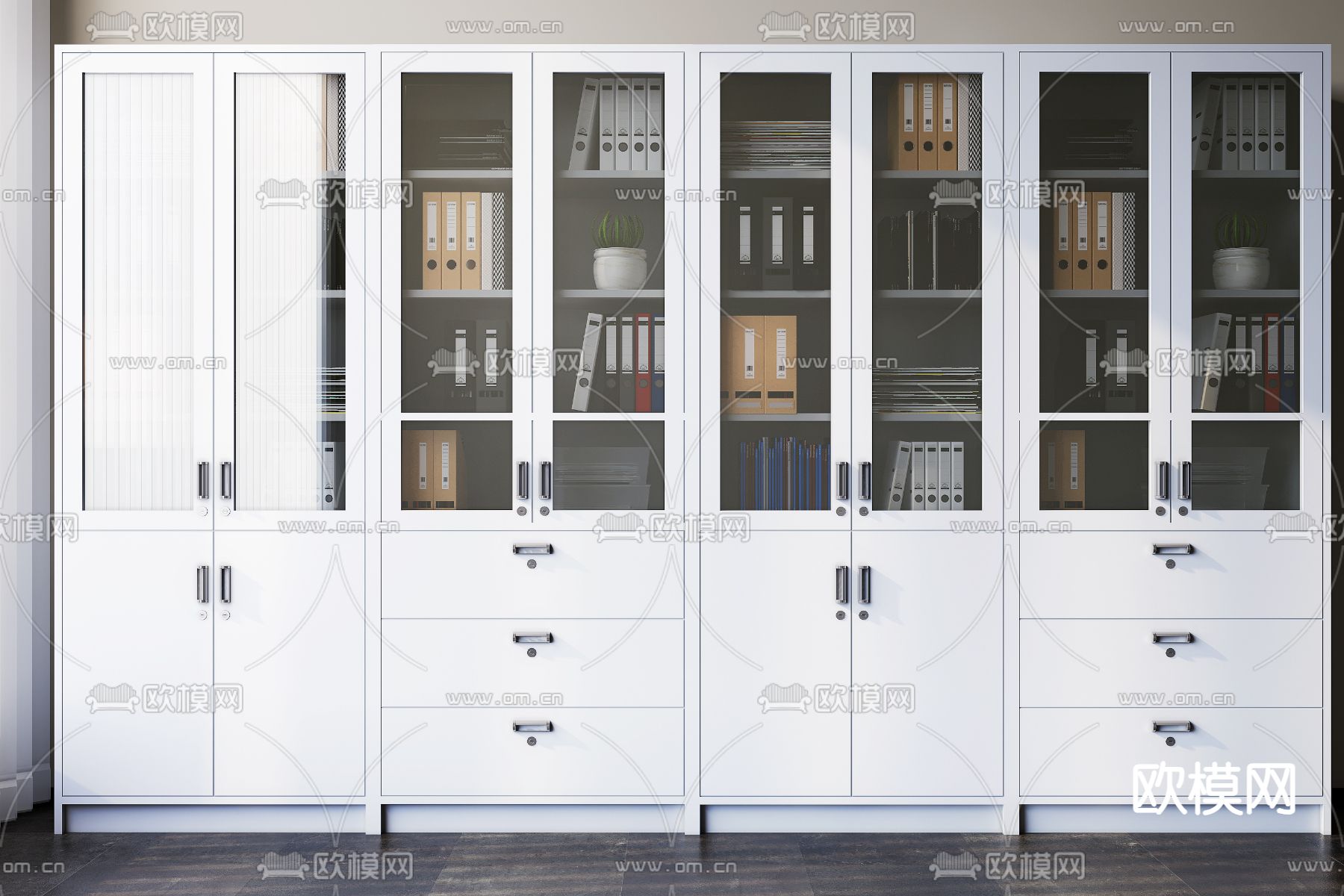 现代文件柜 档案柜3d模型下载