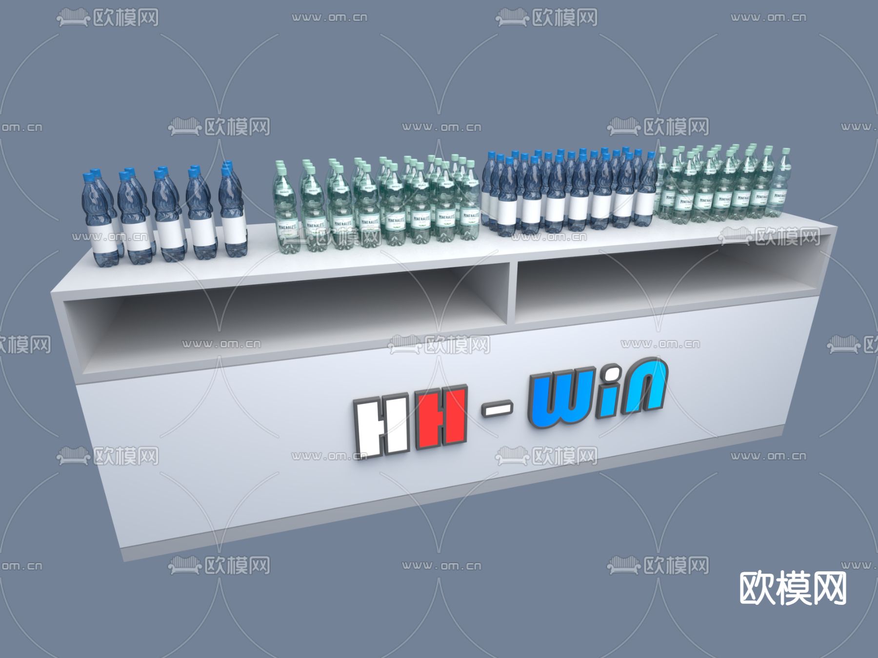 活动茶歇区 酒水展示柜3d模型下载（渲染图1）