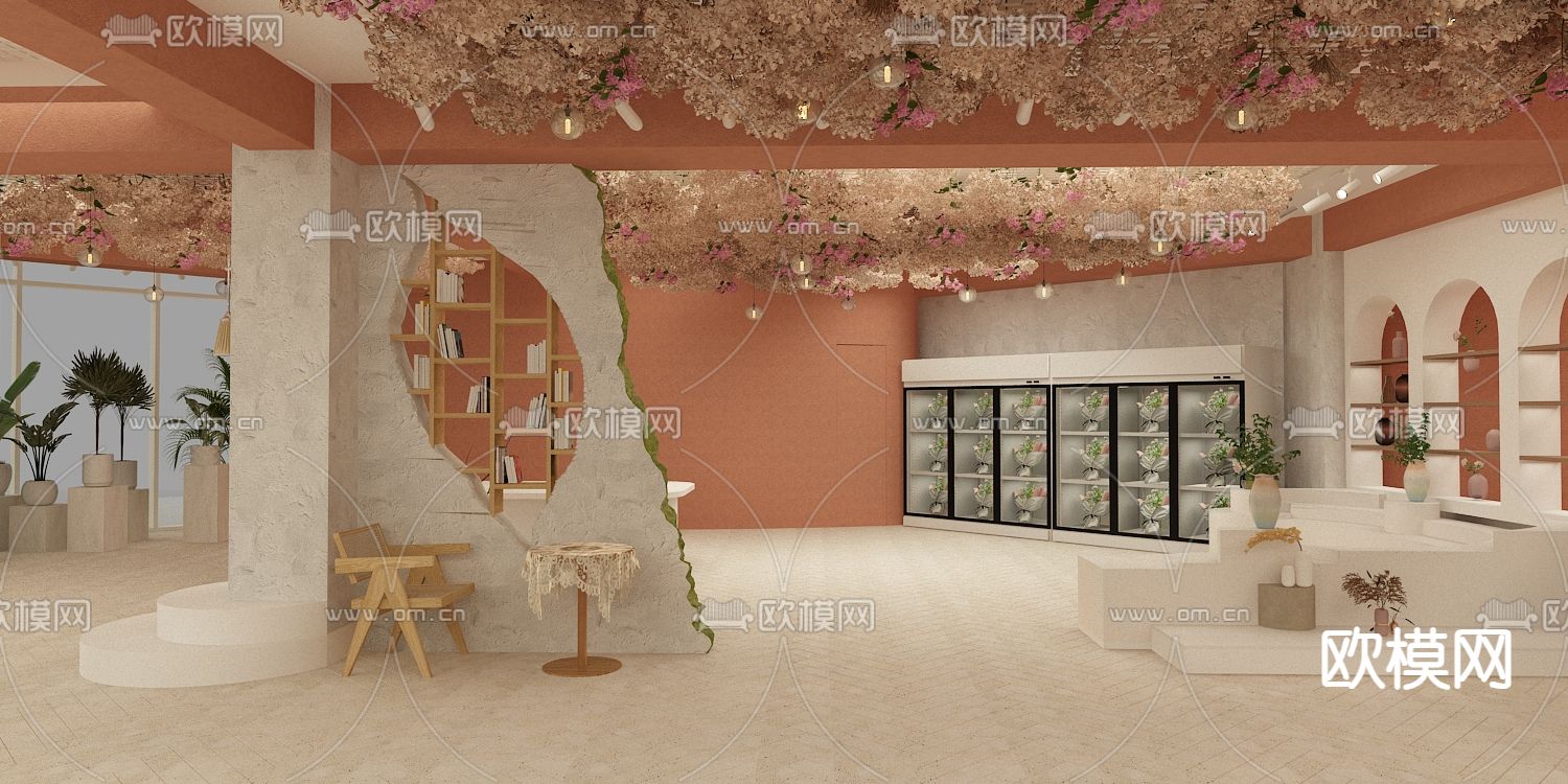 现代花店 花艺店3d模型下载（渲染图2）