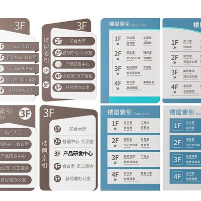  现代企业指示牌 标识牌 导视牌su模型 