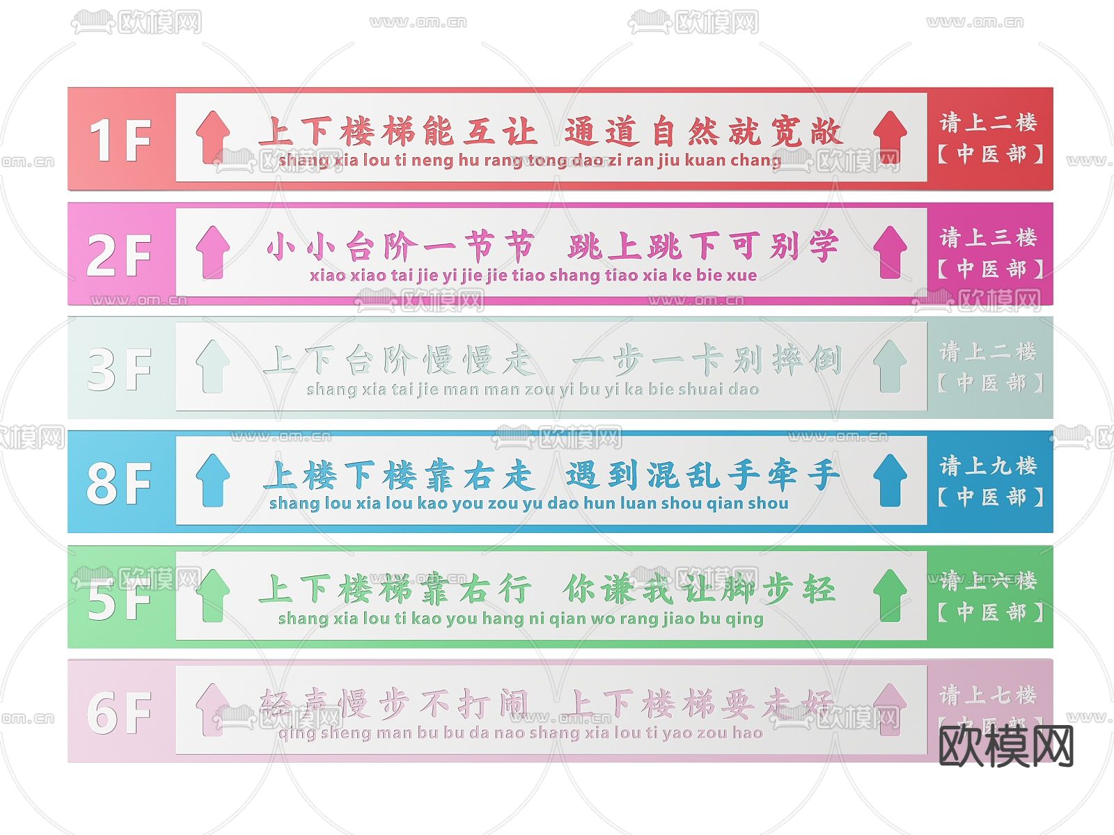 现代楼梯指示牌 标识牌 导视牌su模型下载（渲染图2）