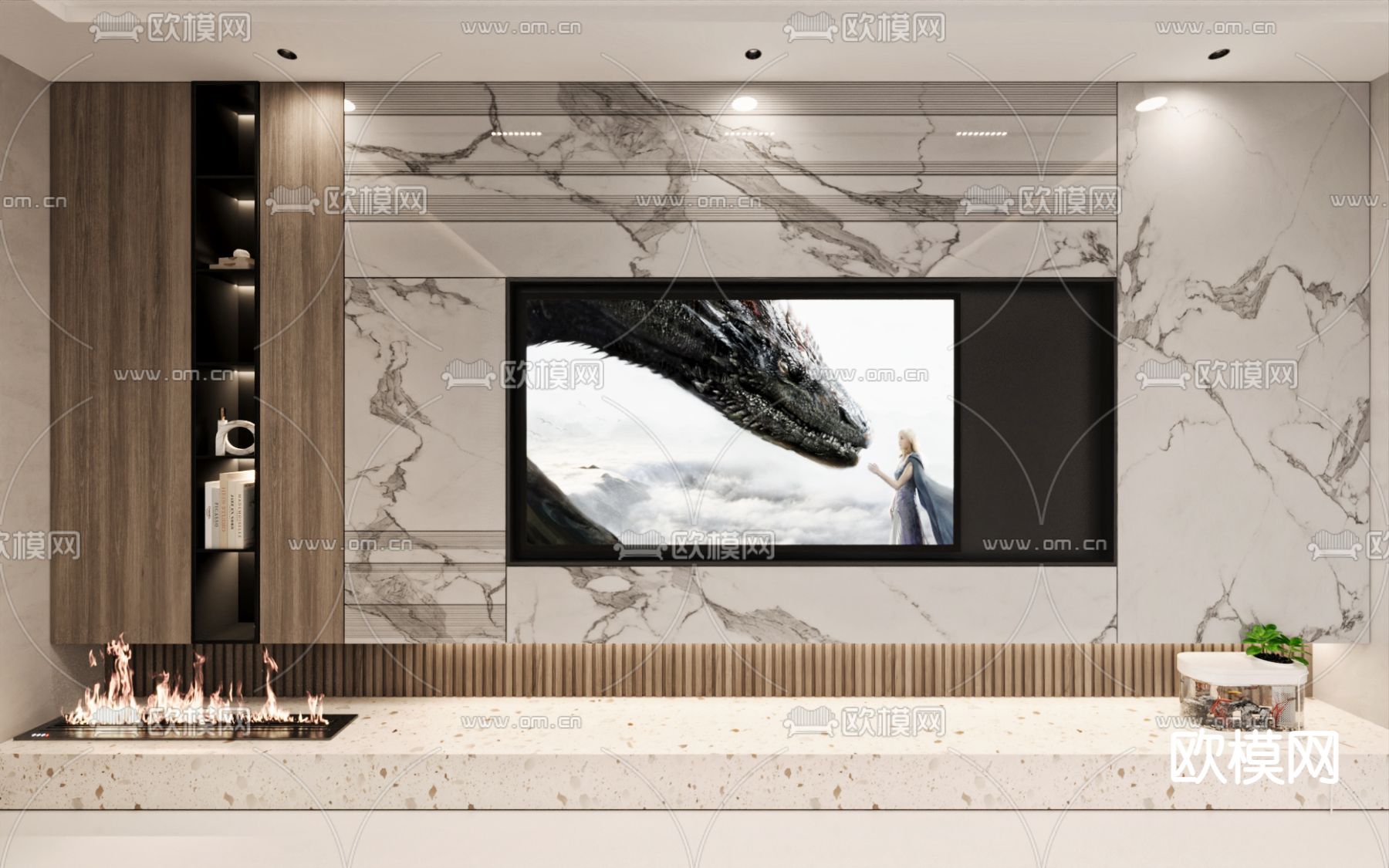 电视背景3d模型下载