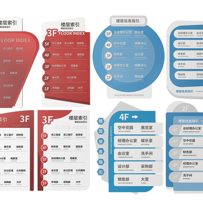  企业指示牌 楼层索引标识牌su模型 
