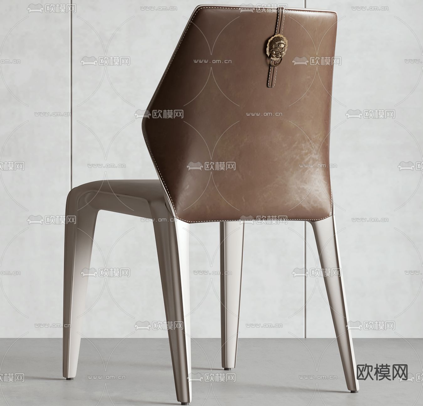 新中式单椅 皮革椅子3d模型下载（渲染图1）