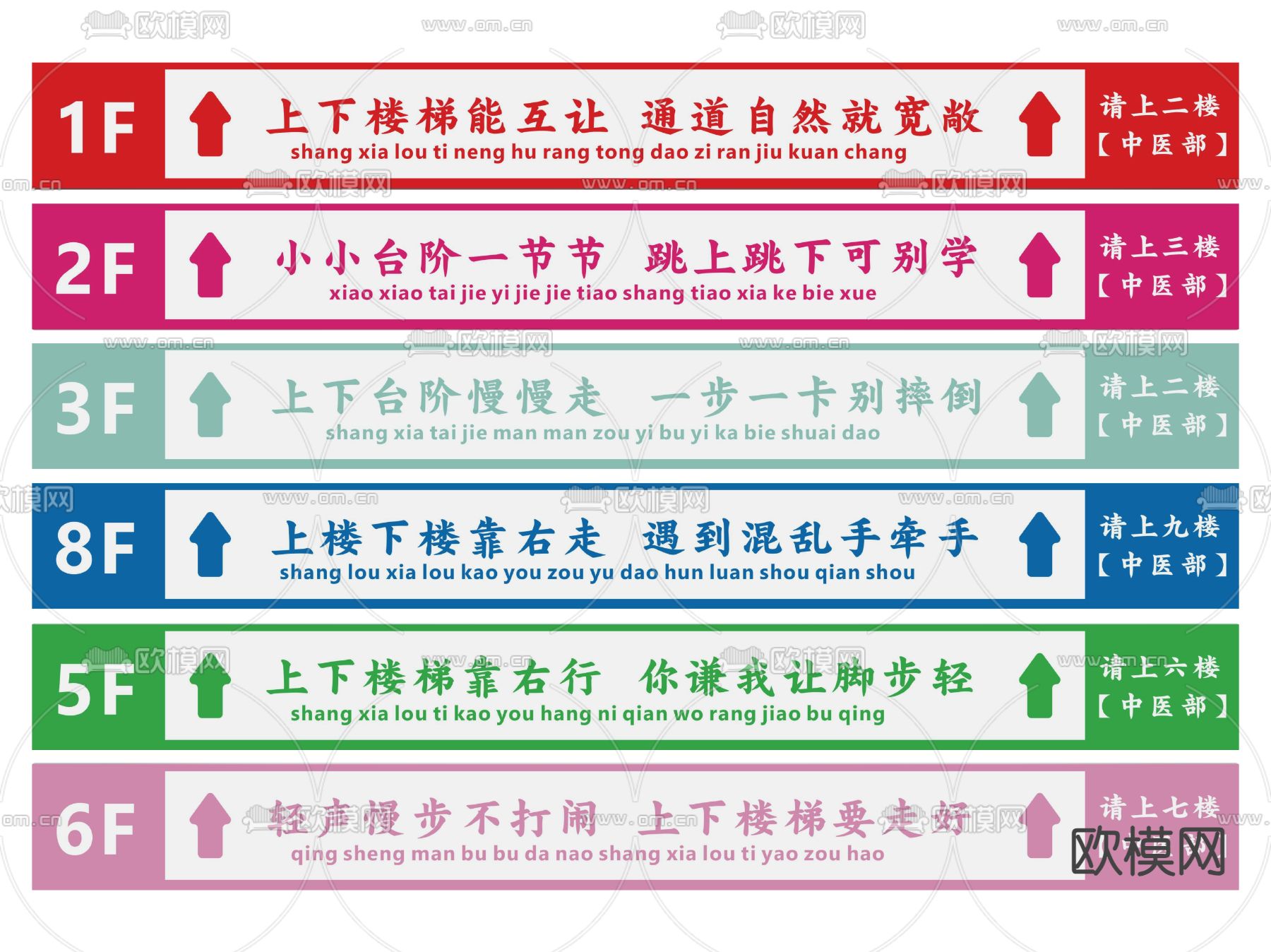 现代楼梯指示牌 标识牌 导视牌su模型下载（渲染图1）