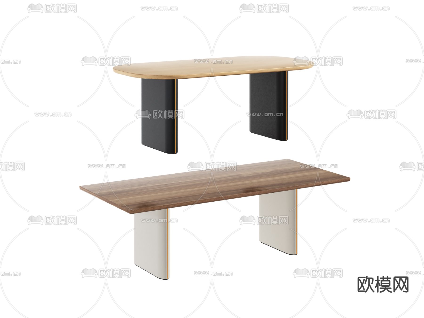 现代餐桌 椭圆形餐桌3d模型下载
