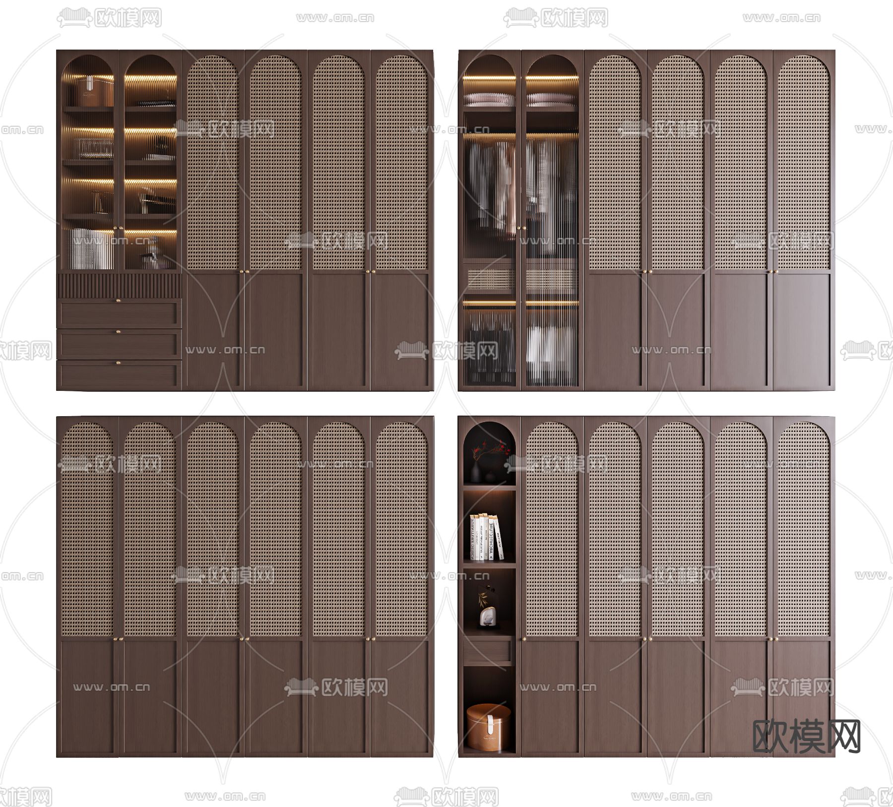 中古风衣柜3d模型下载