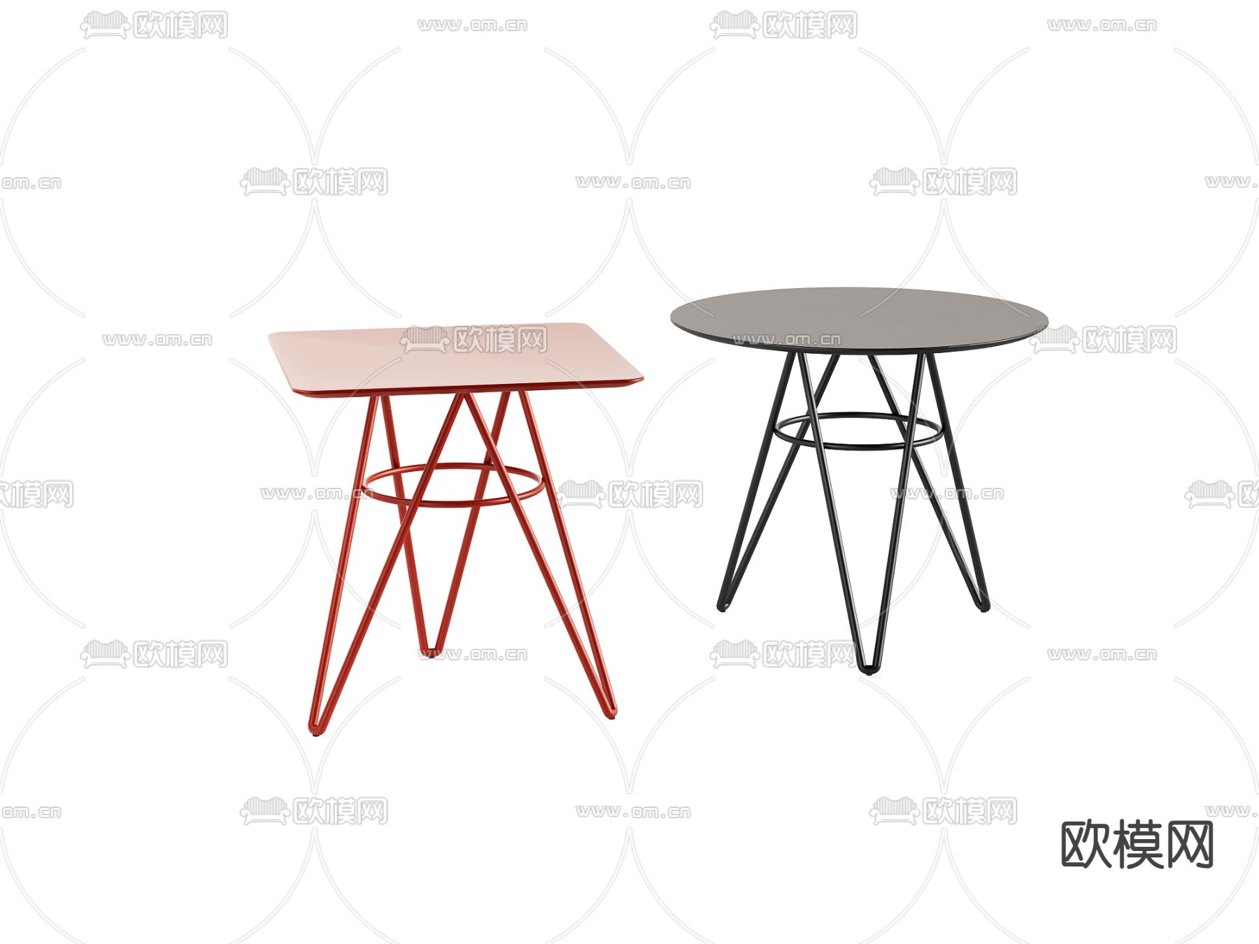 铁艺角几 圆几 边几 桌几3d模型下载