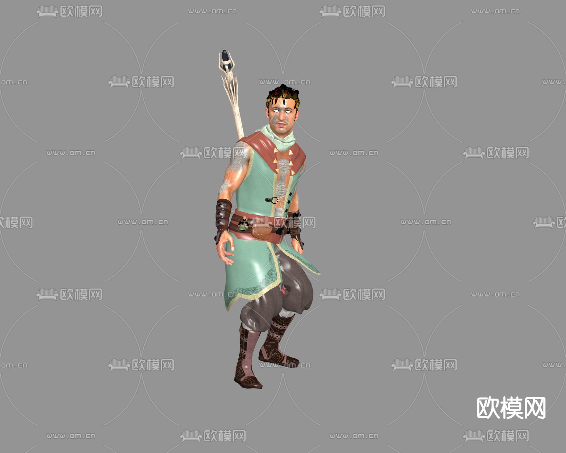 卡通人物 费尔斯通勇士3d模型下载（渲染图2）