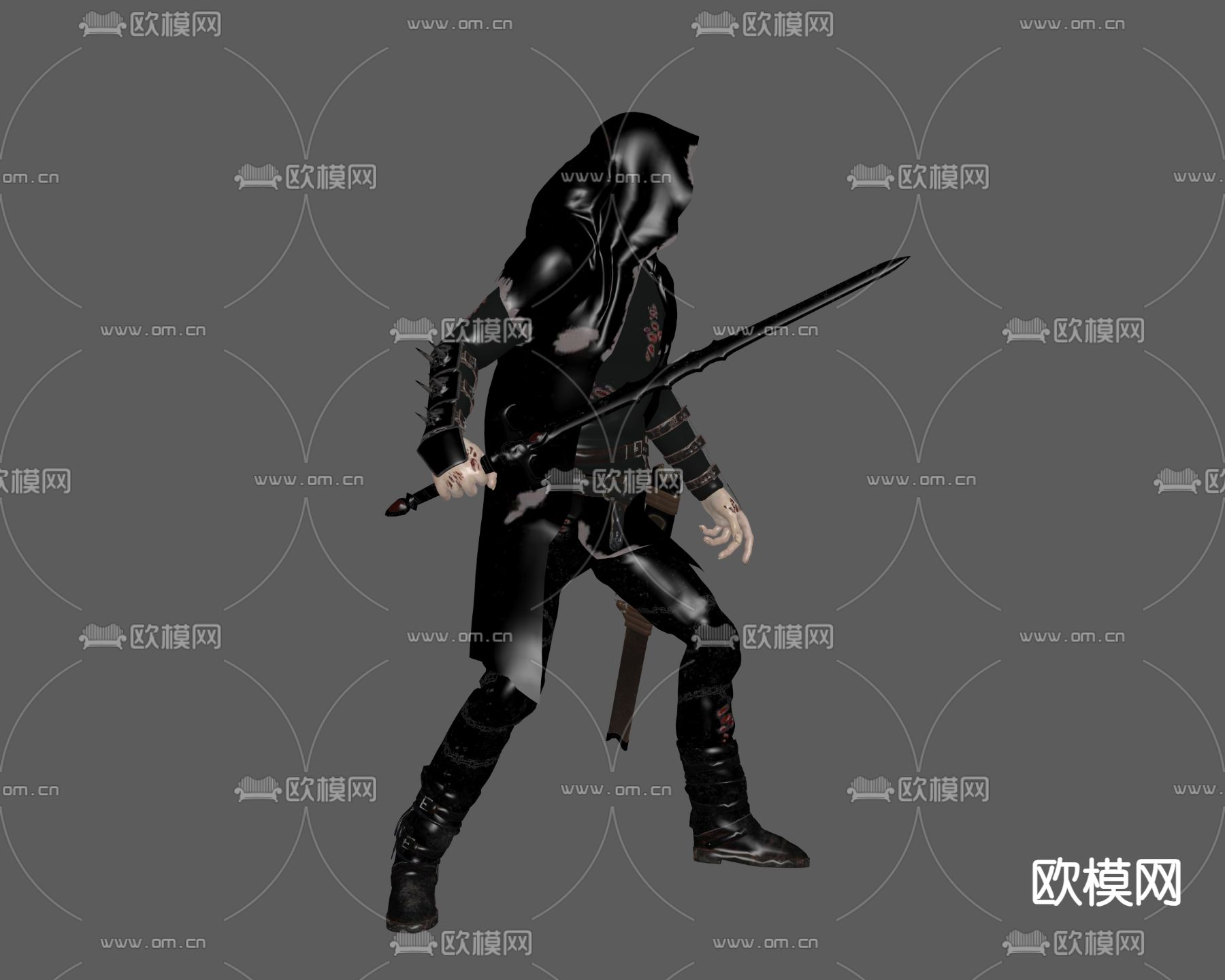死亡之剑 游戏人物 刺客3d模型下载（渲染图2）