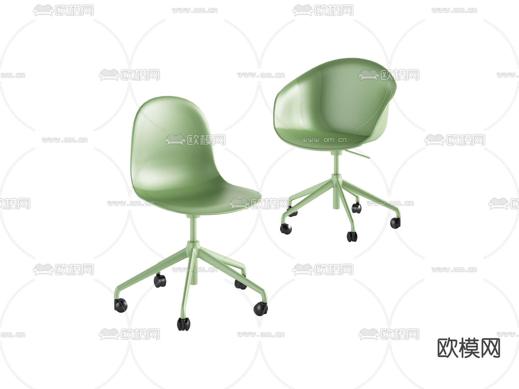 现代办公椅 转椅 班前椅 洽谈椅3d模型下载