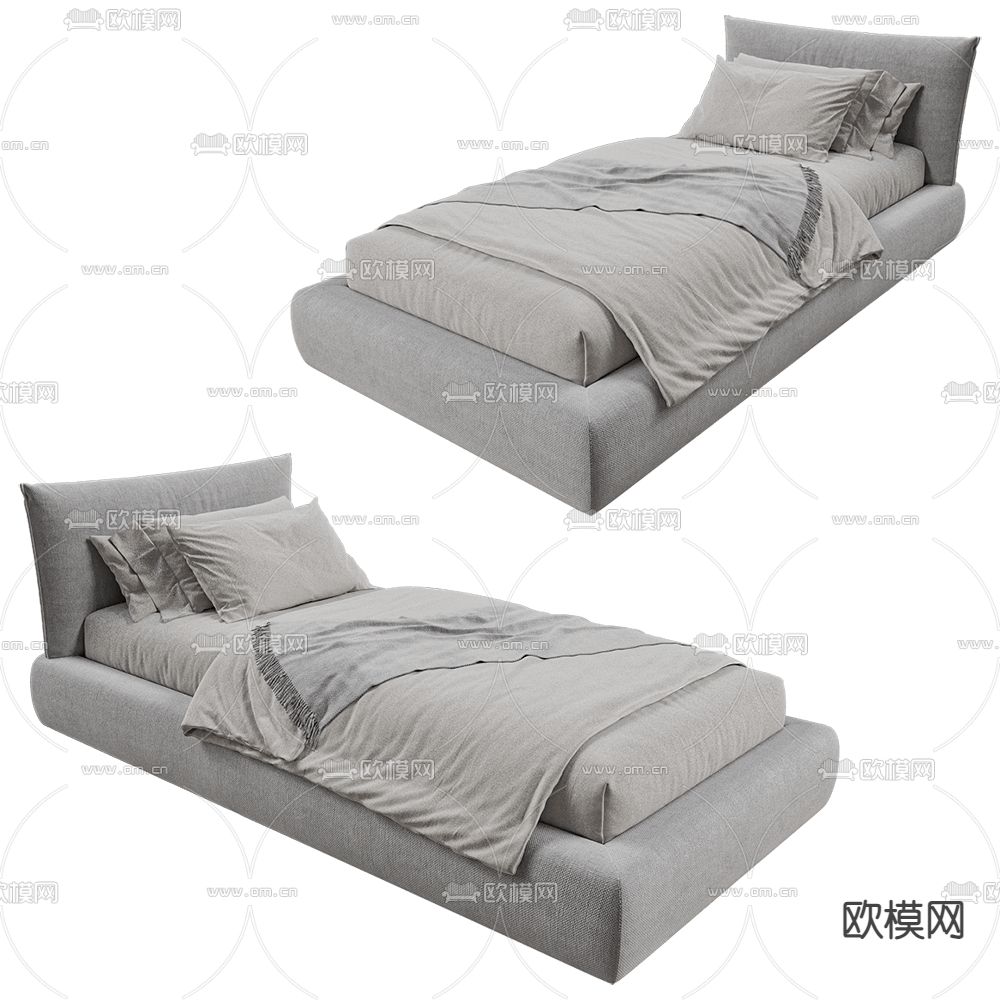 Beds one 单人床3d模型下载