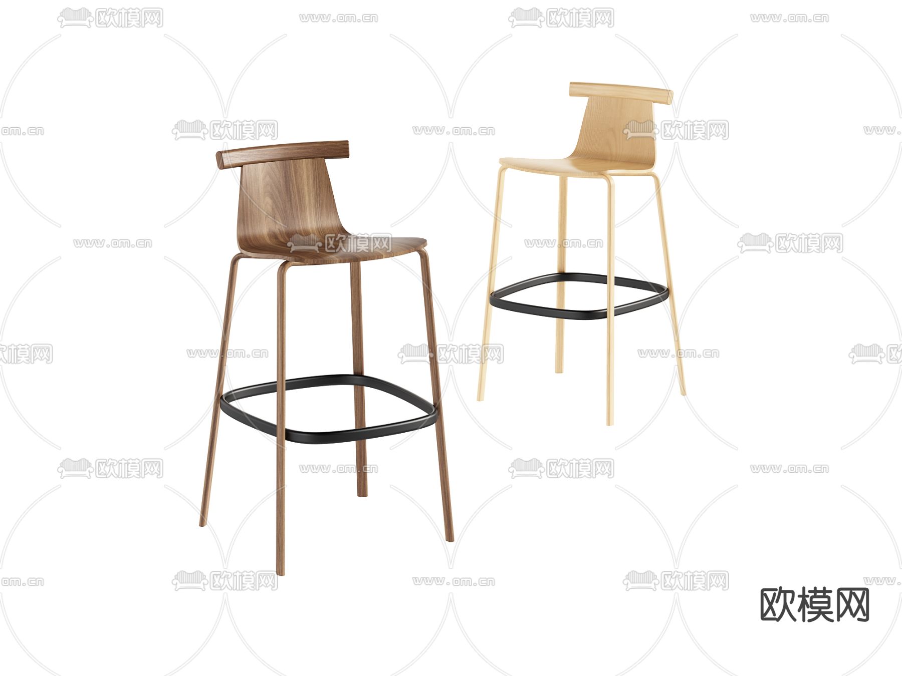 现代吧椅  高脚椅3d模型下载