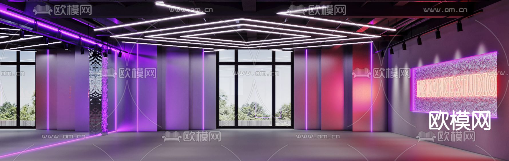 舞蹈教室 训练室3d模型下载（渲染图4）