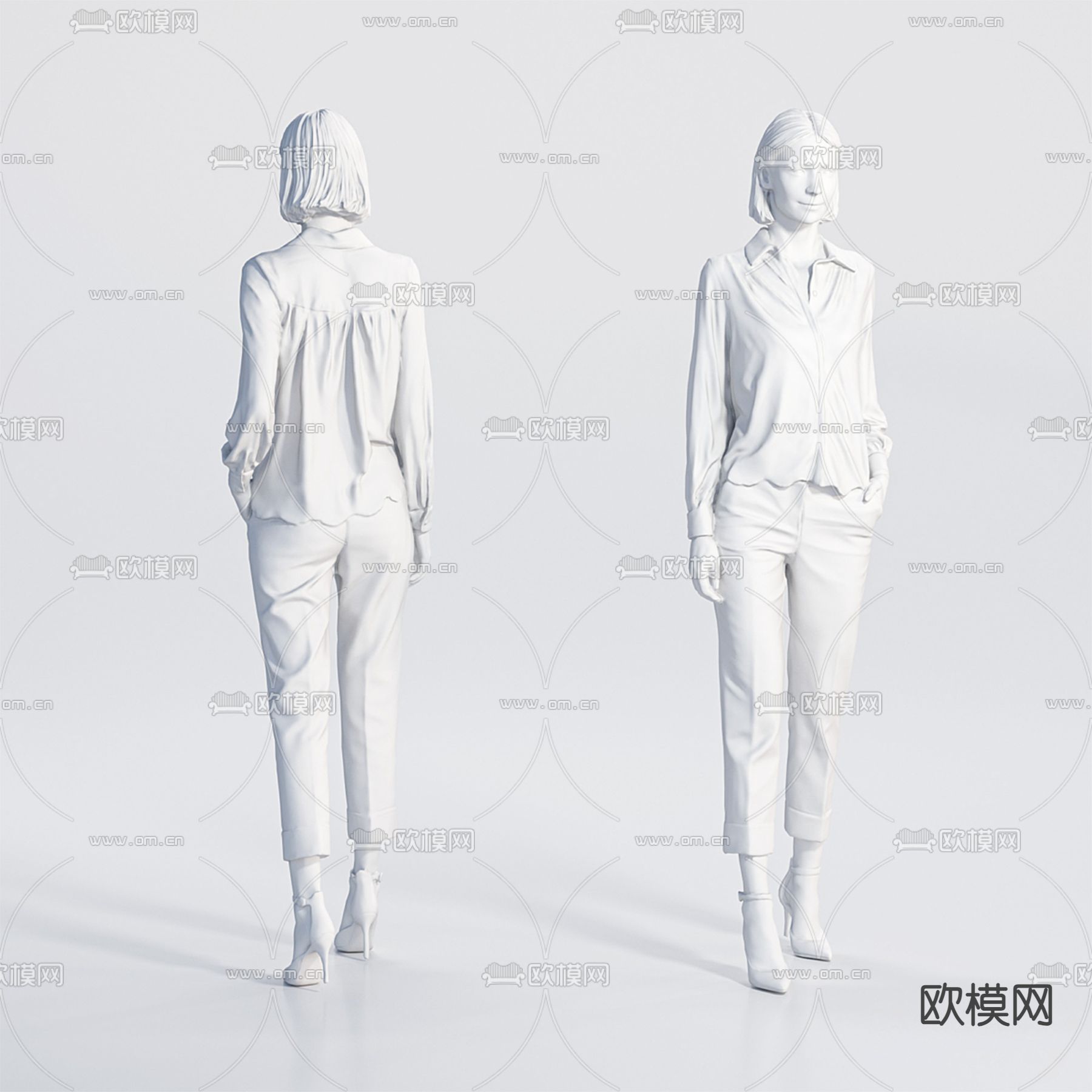 女人 人物3d模型下载（渲染图2）