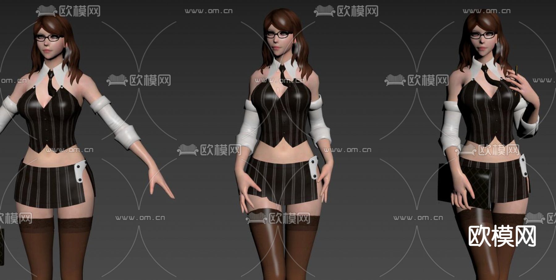 气质人物 性感美女3d模型下载（渲染图3）