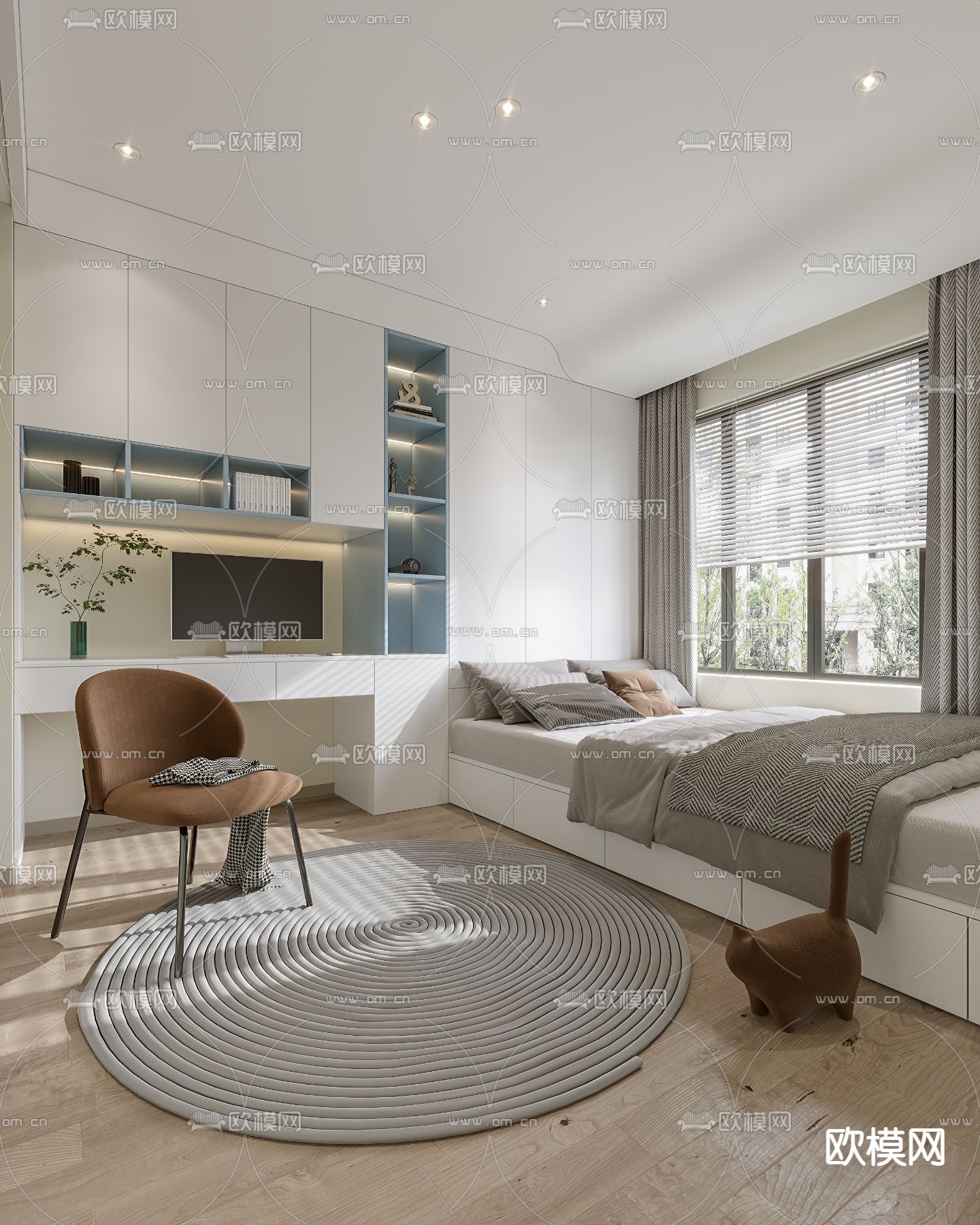 榻榻米卧室 次卧3d模型下载