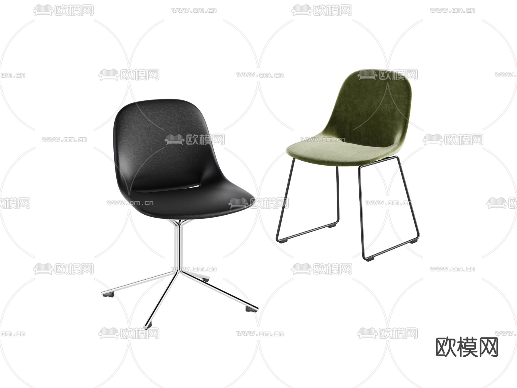 现代办公椅 职员椅 洽谈椅3d模型下载