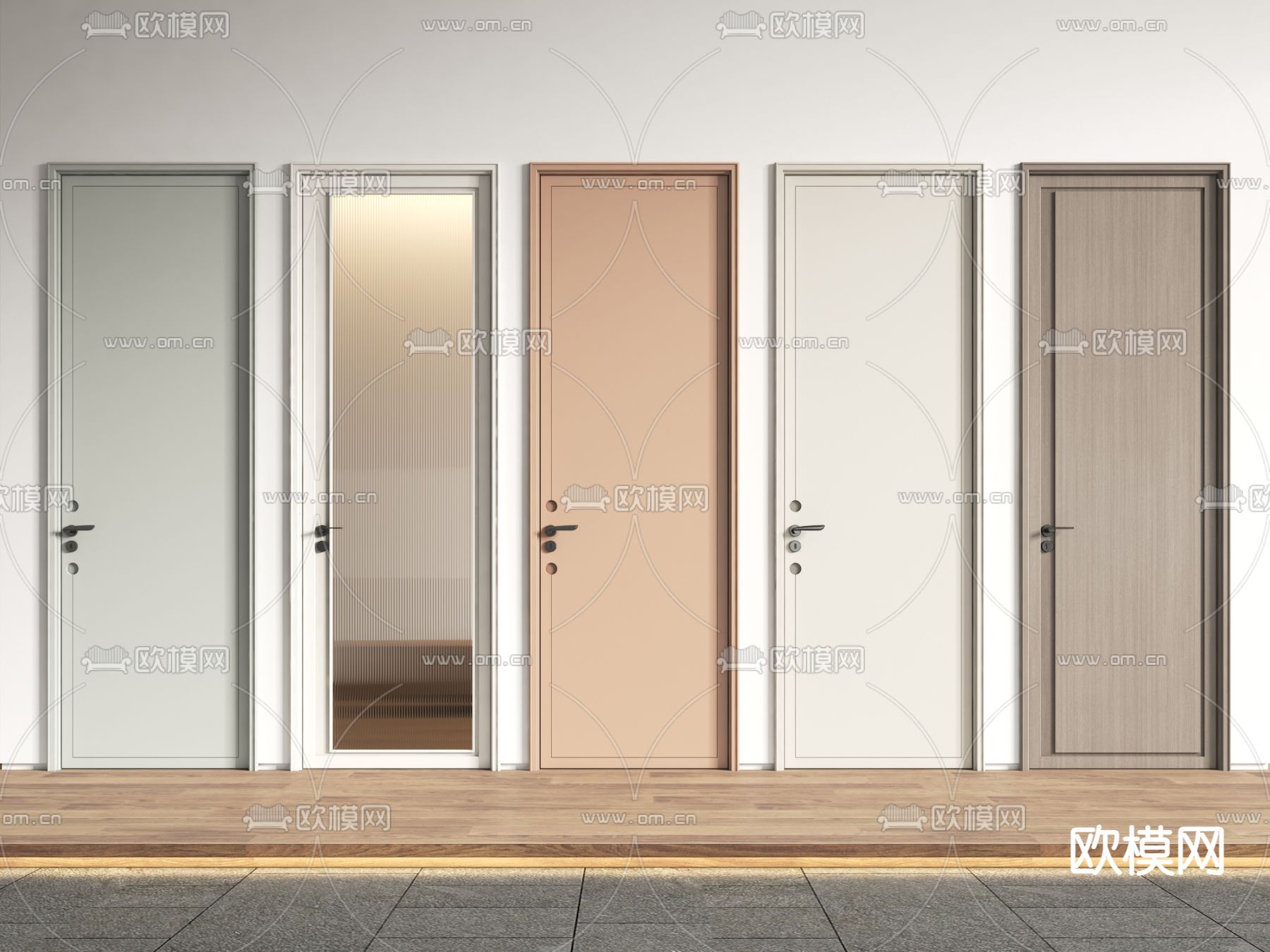 房门 卧室门 平开门3d模型下载