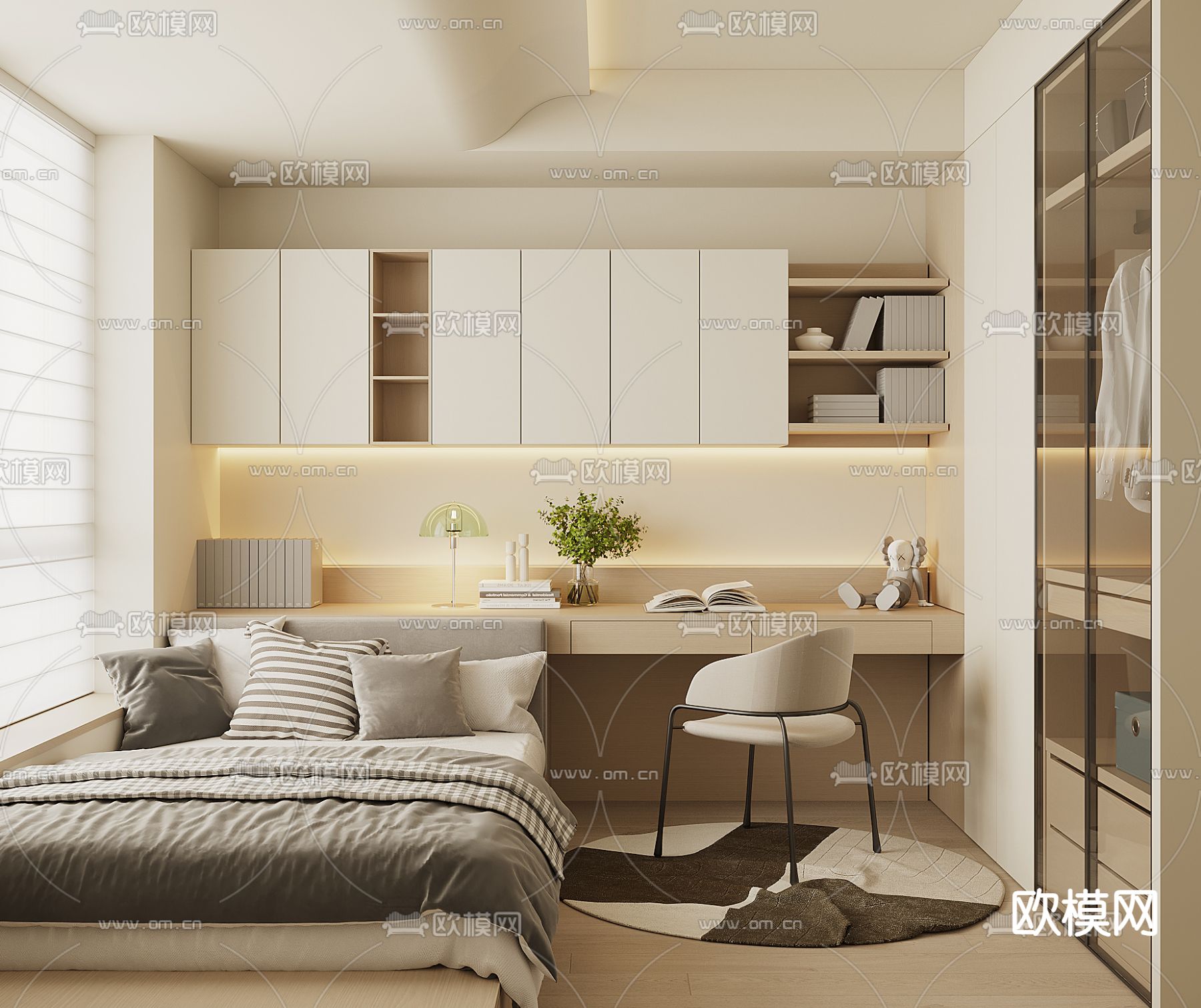 榻榻米卧室 次卧3d模型下载