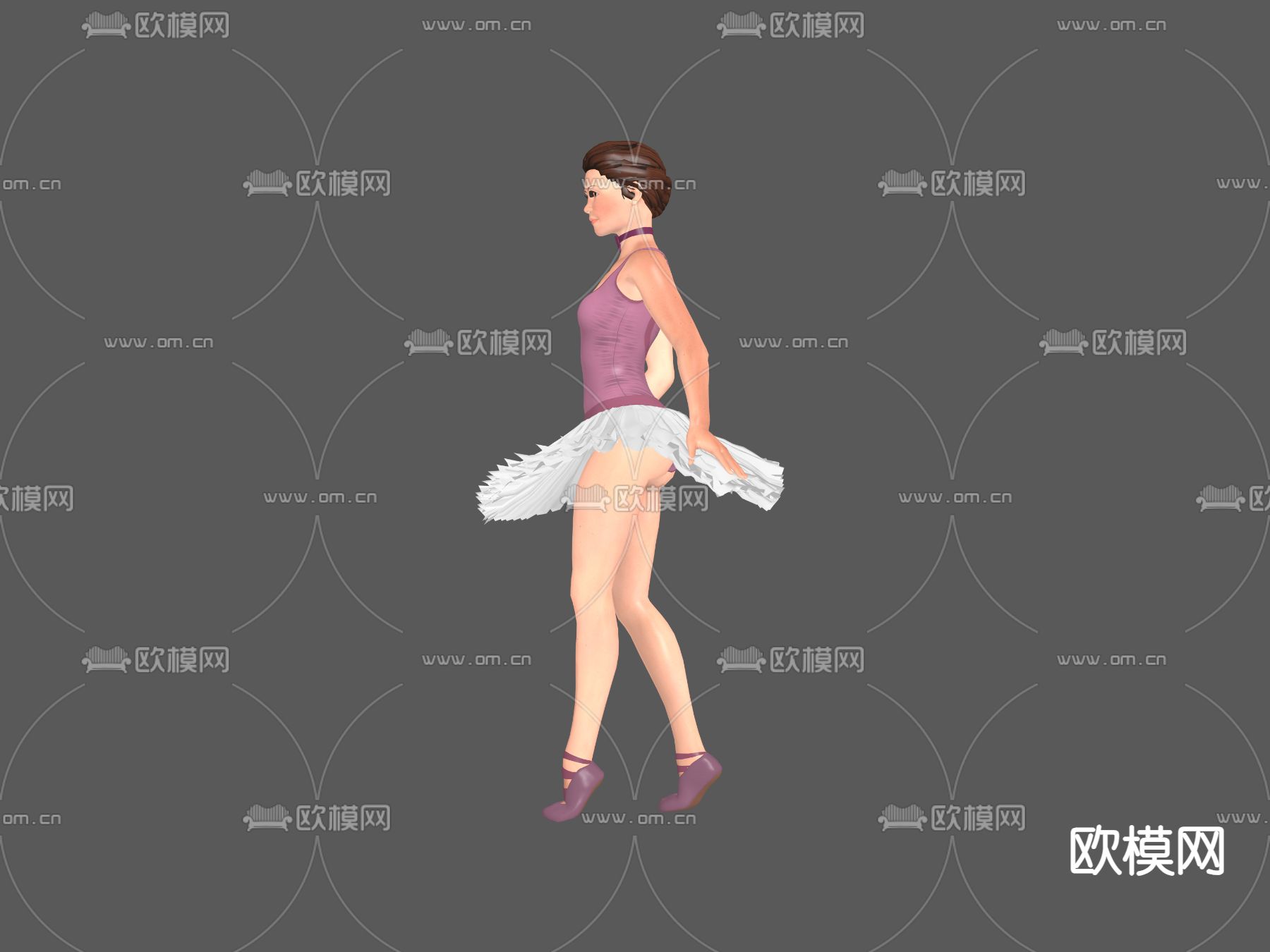 芭蕾舞演员 女性 人物3d模型下载（渲染图3）