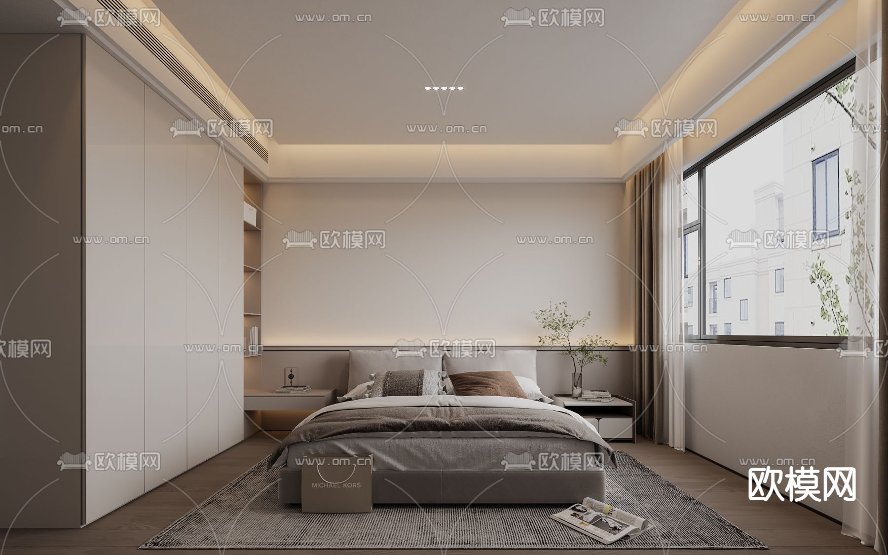 现代卧室 主卧 主人房3d模型下载