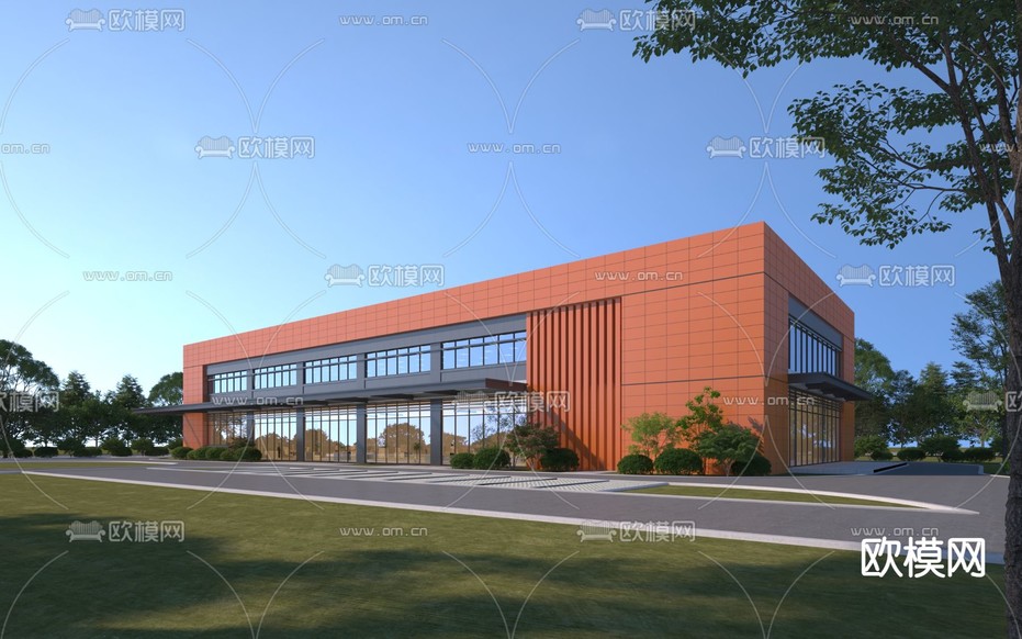 学校外观 体育馆3d模型下载