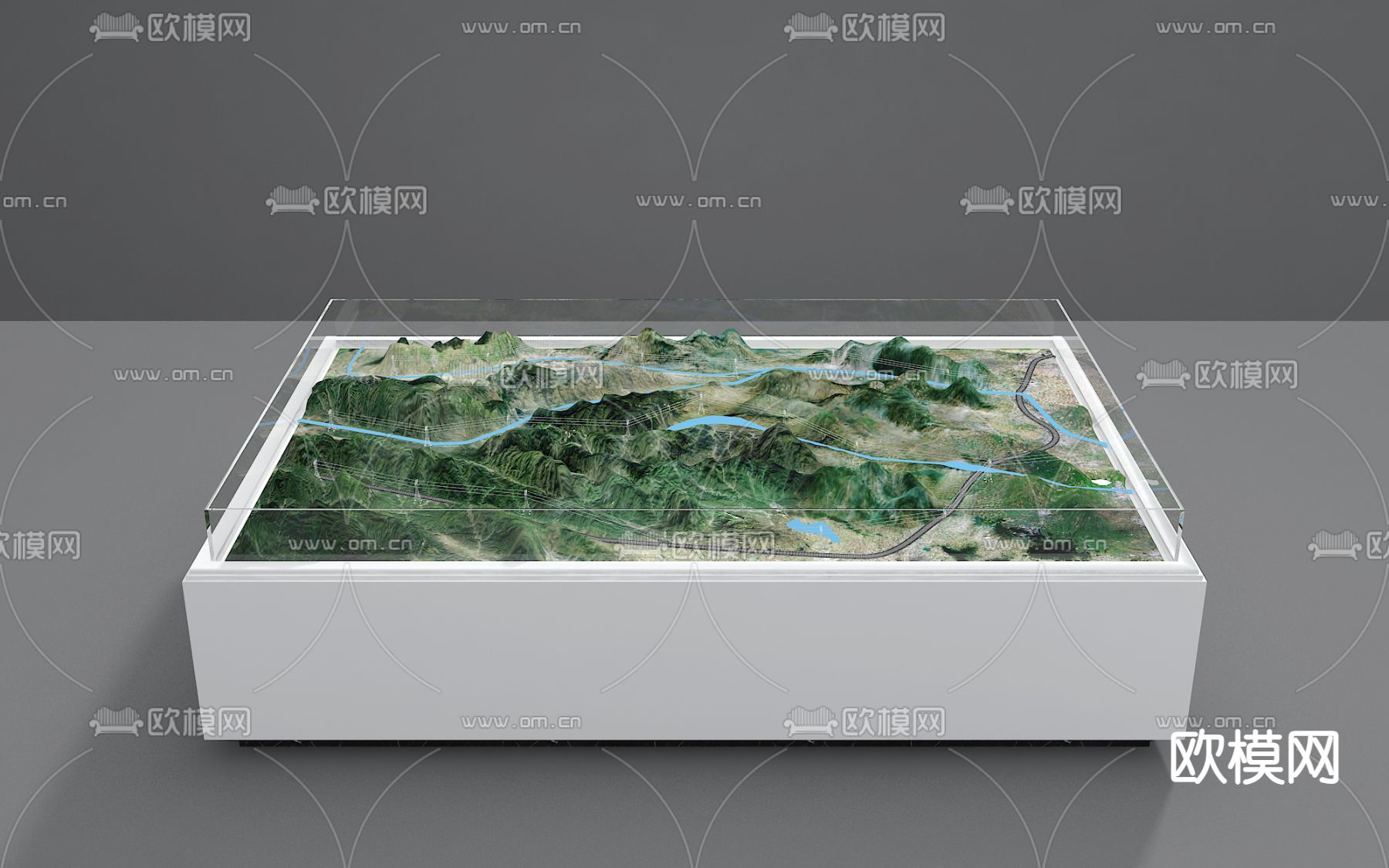 山脉地形沙盘 景观沙盘3d模型下载