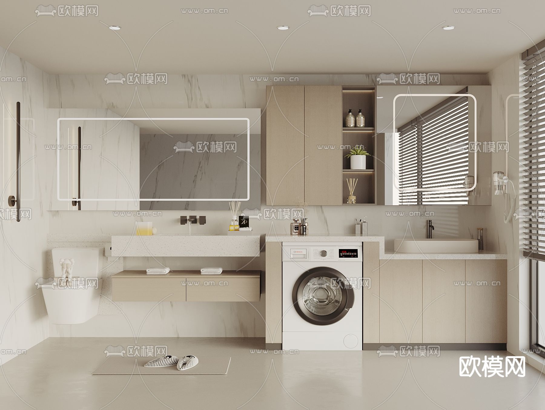 浴室柜 洗衣机柜3d模型下载