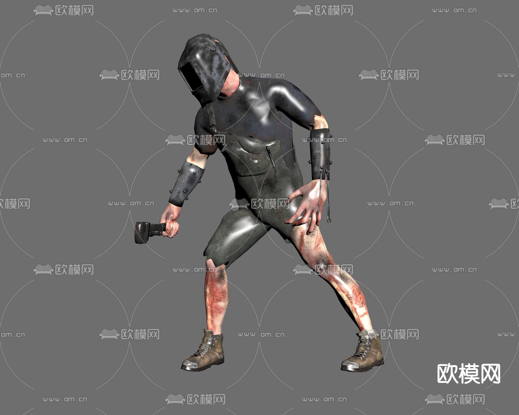 焊接变种僵尸 游戏人物3d模型下载（渲染图3）
