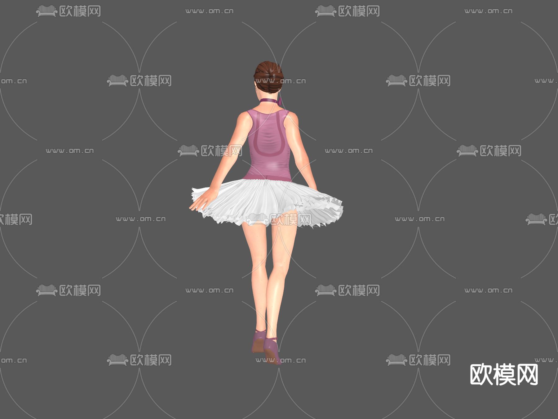 芭蕾舞演员 女性 人物3d模型下载（渲染图2）