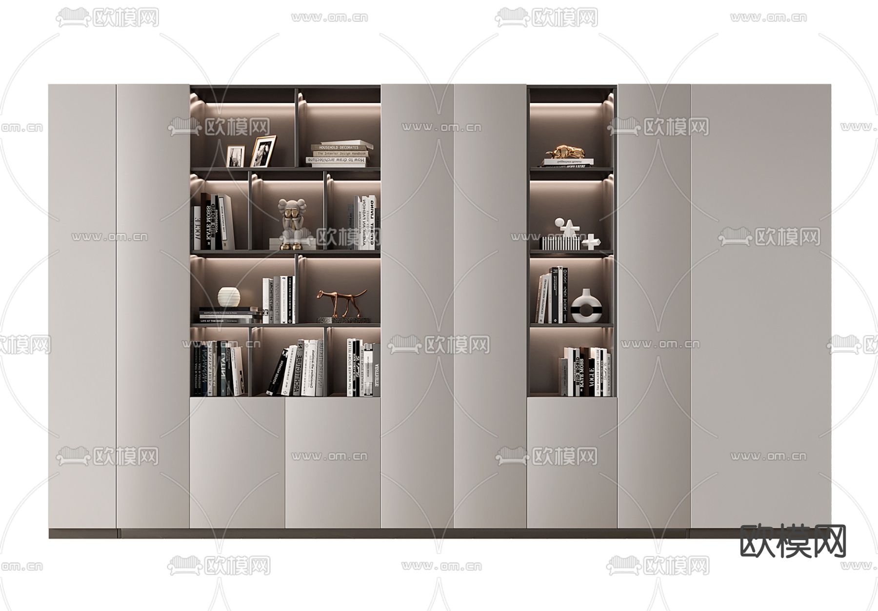 现代书柜 装饰柜3d模型下载
