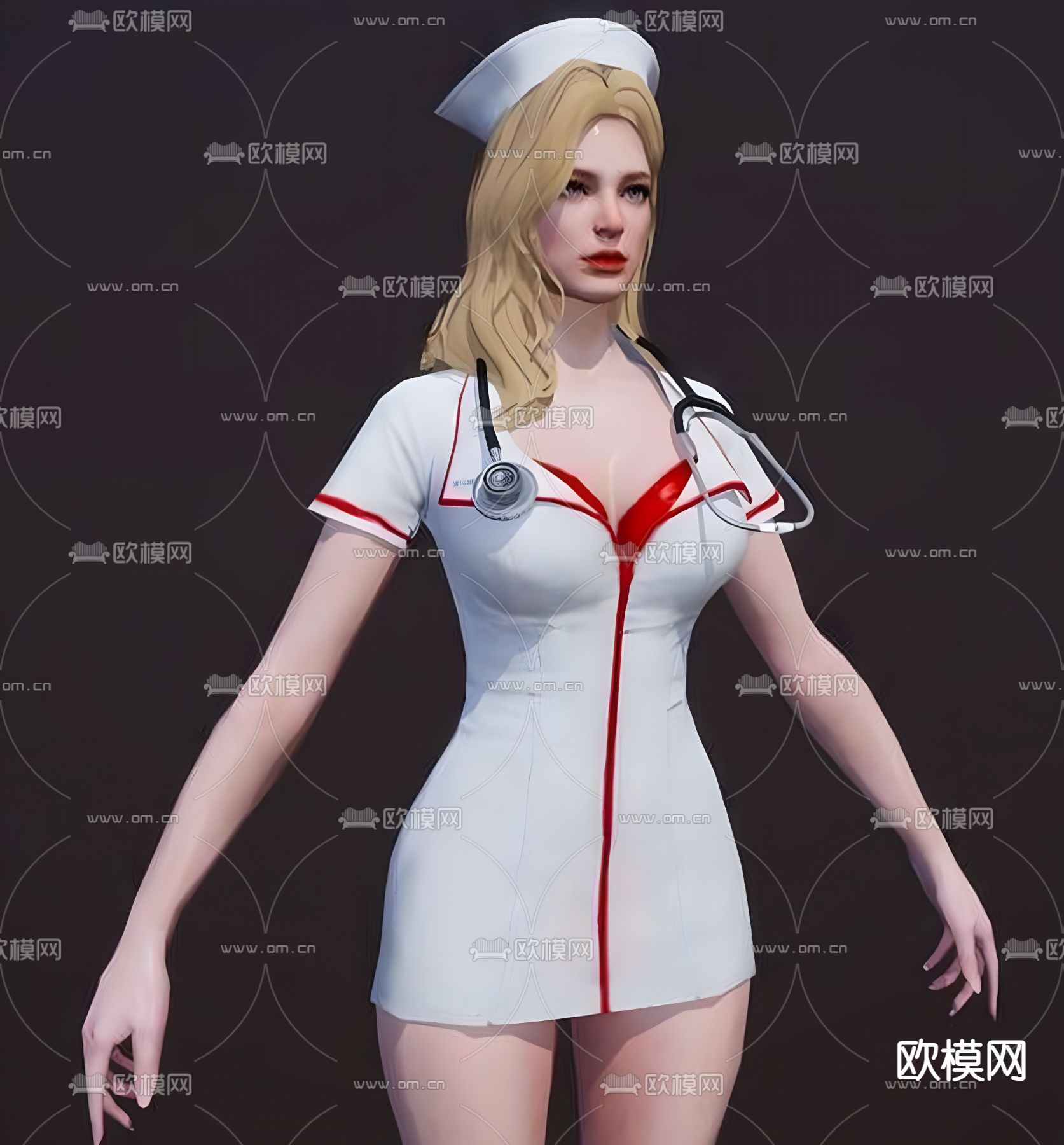 美女人物 护士3d模型下载（渲染图3）