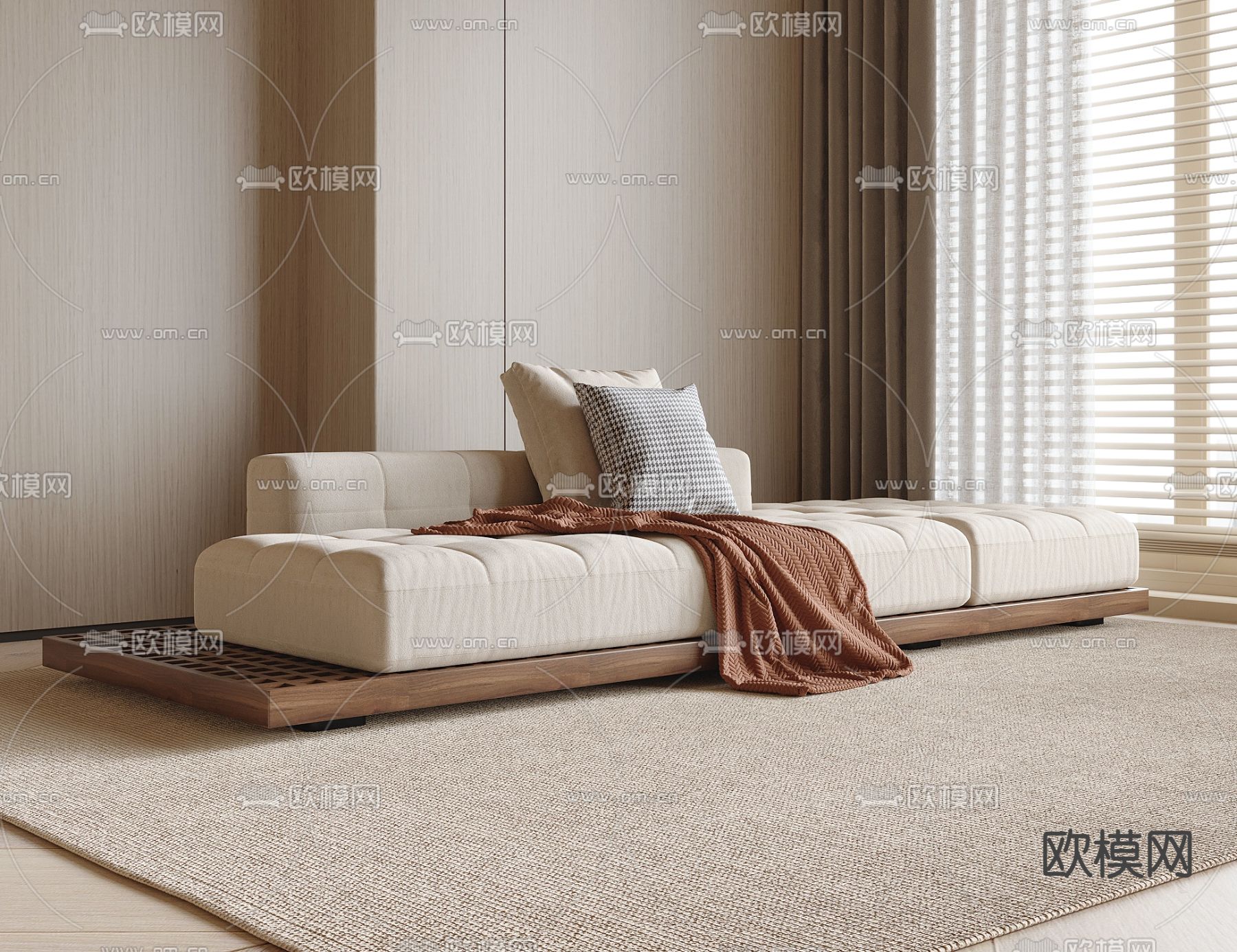 中古风多人沙发3d模型下载