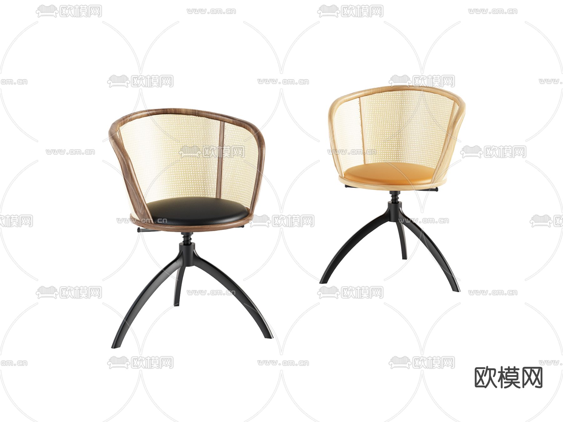 藤编椅子 办公椅 洽谈椅3d模型下载